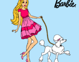 Dibujo Barbie paseando a su mascota pintado por sikuin