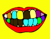 Dibujo Boca y dientes pintado por cecifino1