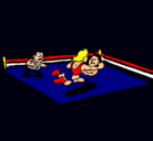 Dibujo Lucha en el ring pintado por premium