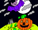 Dibujo Paisaje de Halloween pintado por totos