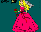 Dibujo Barbie vestida de novia pintado por virjinia