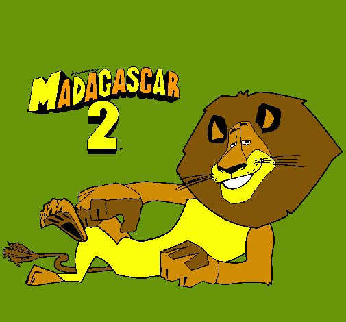 Dibujo Madagascar 2 Alex pintado por SchaWarba