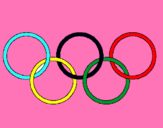 Dibujo Anillas de los juegos olimpícos pintado por polilla 
