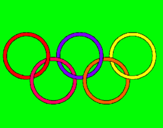 Dibujo Anillas de los juegos olimpícos pintado por doling