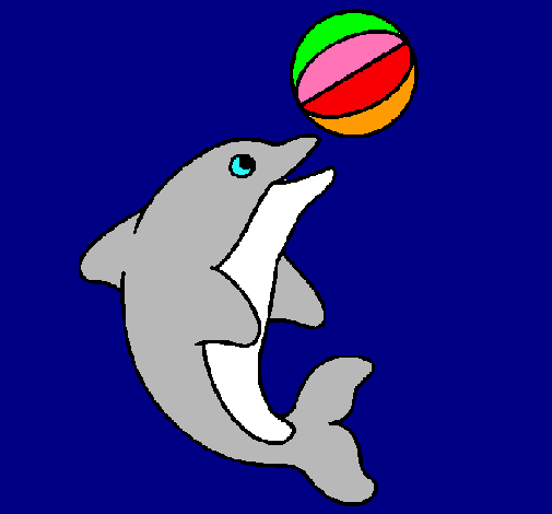 Dibujo Delfín jugando con una pelota pintado por lisalex-21