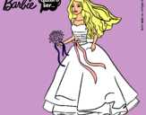 Dibujo Barbie vestida de novia pintado por cgar