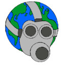 Dibujo Tierra con máscara de gas pintado por garibaldi