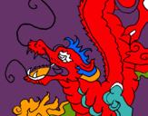 Dibujo Dragón japonés pintado por valam