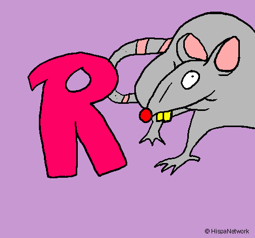 Dibujo Rata pintado por cari
