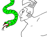 Dibujo Serpiente y guerrero pintado por MaferMnz