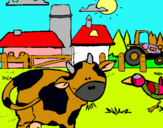 Dibujo Vaca en la granja pintado por saracoleto