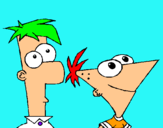 Dibujo Phineas y Ferb pintado por carinaa