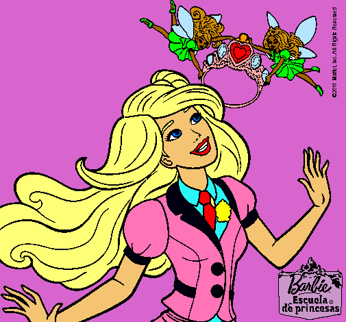 Dibujo Barbie a punto de ser coronada pintado por Liinaa