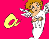 Dibujo Ángel pintado por manyulas