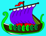 Dibujo Barco vikingo pintado por erickin
