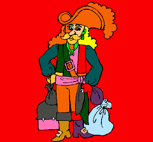 Dibujo Pirata con sacos de oro pintado por mateo4
