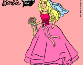 Dibujo Barbie vestida de novia pintado por blanquy