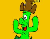 Dibujo Cactus con sombrero pintado por triciopa