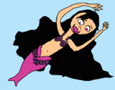 Dibujo Sirena con larga melena pintado por AmuNyan