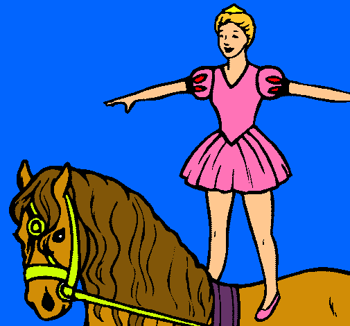 Dibujo Trapecista encima de caballo pintado por xavi-7