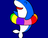 Dibujo Delfín con flotador pintado por SDFGH