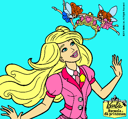 Dibujo Barbie a punto de ser coronada pintado por aru-14