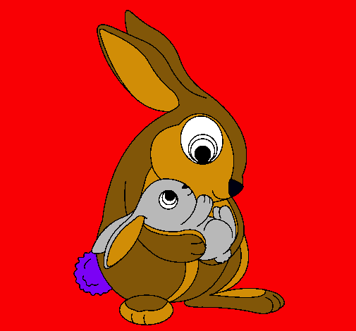 Dibujo Madre conejo pintado por dieguiog