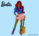 Dibujo Barbie rockera pintado por rihana