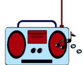Dibujo Radio cassette 2 pintado por boty