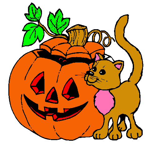 Calabaza y gato