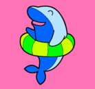 Dibujo Delfín con flotador pintado por sofiaram