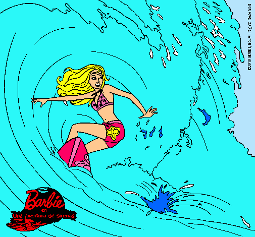 Dibujo Barbie practicando surf pintado por flavia-159