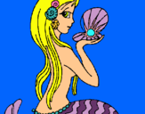 Dibujo Sirena y perla pintado por rosser