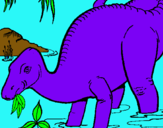 Dibujo Dinosaurio comiendo pintado por andreaaaaaaaaa