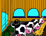Dibujo Vacas en el establo pintado por YoooRocio