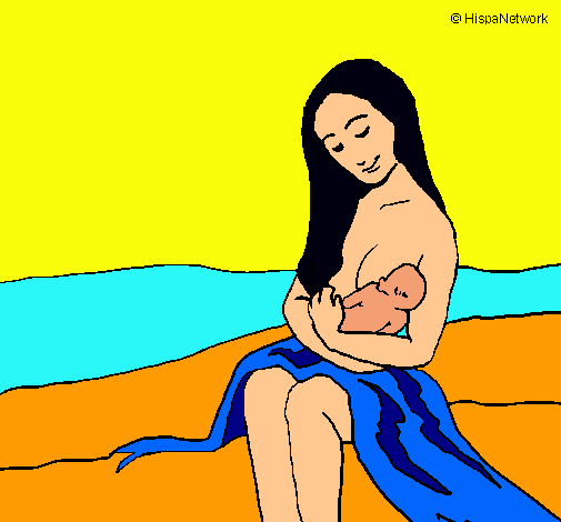 Dibujo Madre con su bebe pintado por yirleida