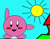 Dibujo Kirby en un día soleado pintado por quiqueshadow