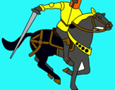 Dibujo Caballero a caballo IV pintado por swat