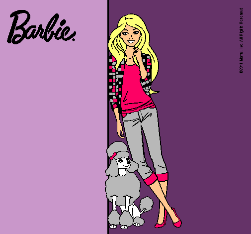 Barbie con cazadora de cuadros