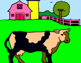 Dibujo Vaca pasturando pintado por sonica