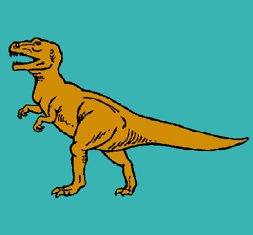 Dibujo Tiranosaurus Rex pintado por cari