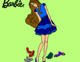 Dibujo Barbie y su colección de zapatos pintado por verg