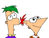 Dibujo Phineas y Ferb pintado por fineas