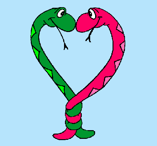 Dibujo Serpientes enamoradas pintado por rinni180