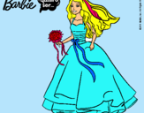 Dibujo Barbie vestida de novia pintado por nereitabarbi