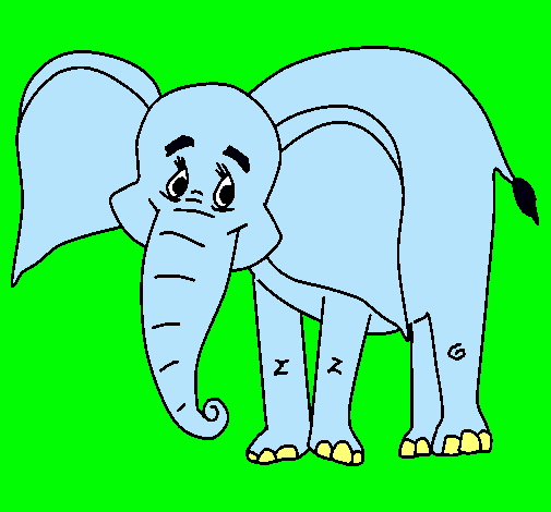 Dibujo Elefante feliz pintado por YoooRocio