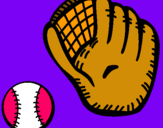 Dibujo Guante y bola de béisbol pintado por lorbert