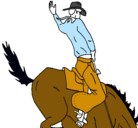 Dibujo Vaquero en caballo pintado por bmkfkhkg