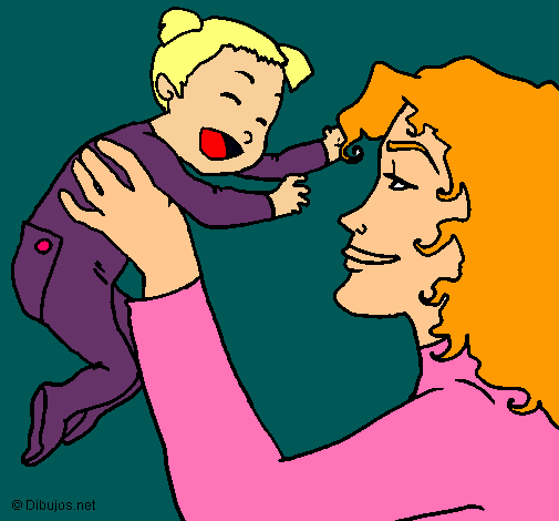 Dibujo Madre con su bebe pintado por Zowiiin