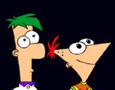 Dibujo Phineas y Ferb pintado por mikimichel